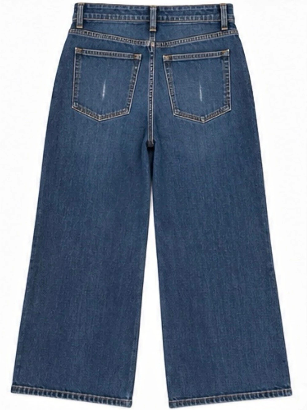 Mica Los Angeles High Rise Wide Leg Jeans 32 Dark Wash Stretch Denim - Picture 2 of 7